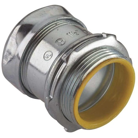 Halex EMT Connector, 1/2 in, Compression, Steel 28231